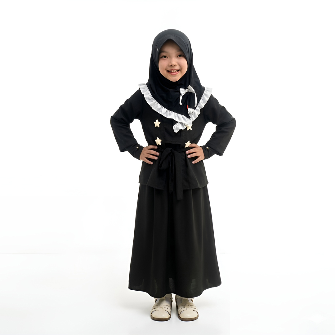 Gamis Dress Muslim Anak Perempuan Lengan Panjang Moera Exclusive